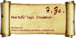 Harkányi Zsombor névjegykártya